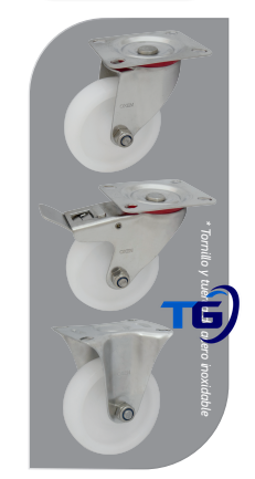 RUEDAS DE ACERO INOXIDABLE 304