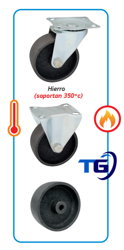 RUEDA DE HIERRO PARA HORNO ALTA TEMP. HASTA 350 GRADOS
